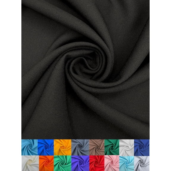 Eovea - Polyester Poplin Fabric by The Yard – 60" Wide Durable Versatile Material, 100% Polyester for Home Décor, Apparel Crafts Curtains Tablecloths Sewing Drapes & DIY Projects (Black, 1 Yard)