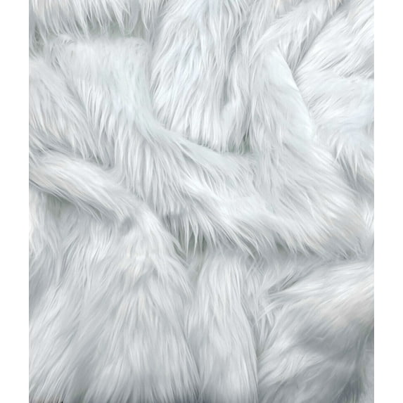Eovea - Shaggy Faux Fur Fabric - 10"X10" Inches - Square - DIY Craft Supply, Hobby, Costume, Decoration (10"X10", White)