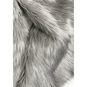 Eovea - Shaggy Faux Fur Fabric - 15"X15" Square Patch - DIY Craft Supply, Hobby, Costume, Decoration (15"X15", Silver)