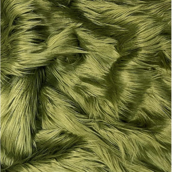 Eovea - Shaggy Faux Fur Fabric - 20"X20" Inches - Precut Fur Patch- Olive Green - DIY Craft Supply, Hobby, Costume, Decoration, Camera Floor(20"X20", Olive Green)