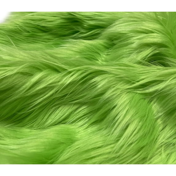 Eovea - Shaggy Faux Fur Fabric - 28X28"- Precut Fluffy Fur Square Patch- DIY Craft Supply, Hobby, Costume, Decoration,Gnomes,Coats,Vest(Lime,28"X28")