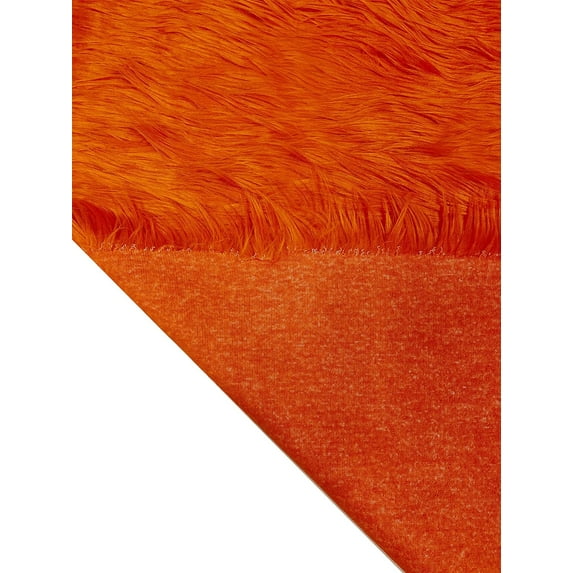 Eovea - Shaggy Faux Fur Fabric - 28X28"- Precut Fluffy Fur Square Patch- DIY Craft Supply, Hobby, Costume, Decoration,Gnomes,Coats,Vest(Orange,28"X28")