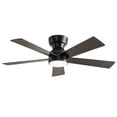 thumbnail image 1 of Eowynic 46-Inch Modern Ceiling Fans with Lights, Remote Control, DC Motor, 6 Speed, 5 Blade, Flush Mount, Matte Black, 1 of 9