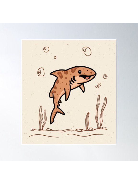 Epaulette Shark Poster Wall Art, Modern Wall Decor, 8x12 UNFRAMED