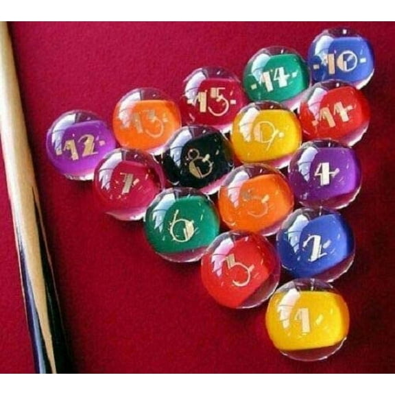 Epco, American Made, Clear-Rocco Style Billiard or Pool Set, with 4.2oz, 2.25" diam Balls