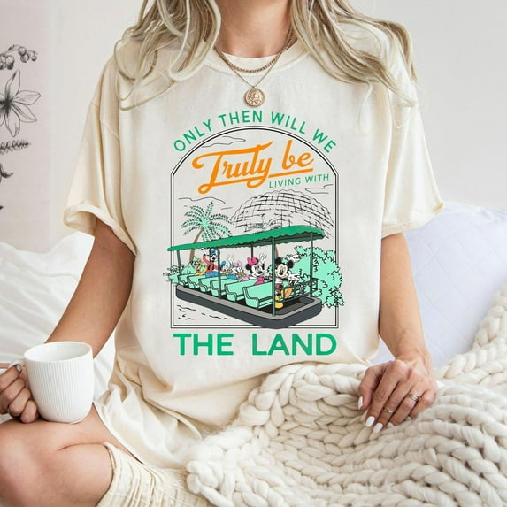 Epcot Disney Theme Park Shirt, Mickey And Friends Living With The Land Comfort Colors T-shirt, Birthday Gift, Disneyland Family Trip, Pepper Color, Size L