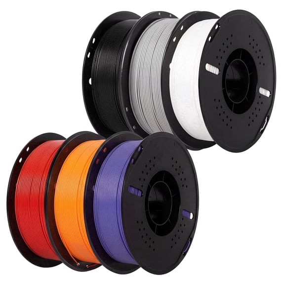Epelay 6kg PLA+ 3D Printer Filament Bundle 1.75mm, Black, White, Gray, Red, Orange & Purple, Compatible with Most FDM 3D Printers