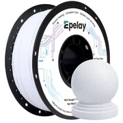 Epelay Marble PLA+ 3D Printer Filament, Marble White, 1.75mm, 1kg Spool, Compatible with Most FDM Printers