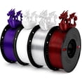 thumbnail image 1 of Epelay PETG 3D Printer Filament, Purple & White & Clear & Red, 4 × 1kg Spools, 1.75mm, Compatible with Most FDM Printers, 1 of 8