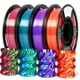 thumbnail image 1 of Epelay PLA 3D Printer Filament, 1.75mm, Dual Color Shiny Rainbow Series, 4 x 250g Bundle, Compatible with FDM Printers, 1 of 8