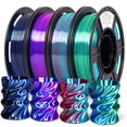 thumbnail image 1 of Epelay PLA 3D Printer Filament, 1.75mm, Dual Color Shiny Blue Series, 4 x 250g Bundle, Compatible with FDM Printers, 1 of 8