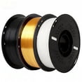 thumbnail image 1 of Epelay PLA Plus 3D Printer Filament, 1.75mm, 3 x 1kg Spools, Black, Silk Gold & White, Compatible with Most FDM Printers, 1 of 8