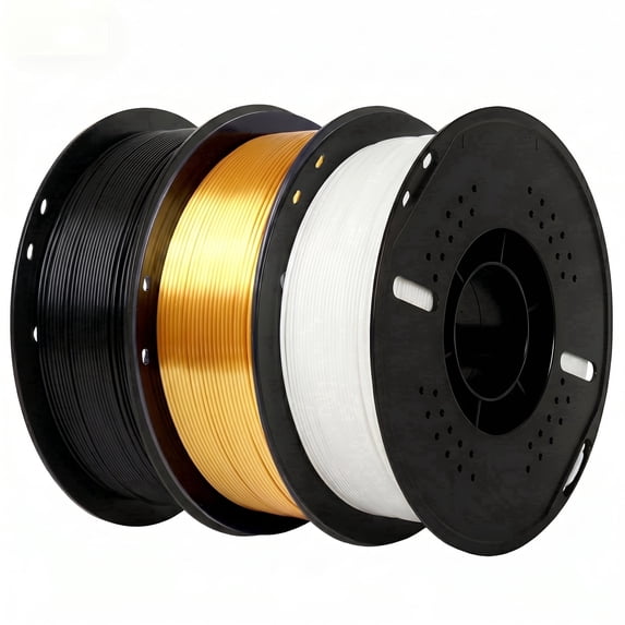 Epelay PLA Plus 3D Printer Filament, 1.75mm, 3 x 1kg Spools, Black, Silk Gold & White, Compatible with Most FDM Printers