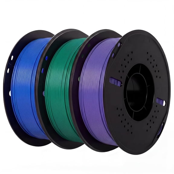 Epelay PLA Plus 3D Printer Filament, 1.75mm, 3 x 1kg Spools, Blue, Purple & Green, Compatible with Most FDM Printers