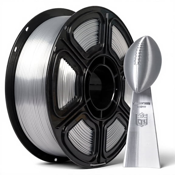 Epelay Silk PLA Plus 3D Printer Filament 1.75mm, Shiny Silver Finish, 1kg Spool, Strong Layer Adhesion, Smooth & Glossy Prints, Fits Most FDM Printers