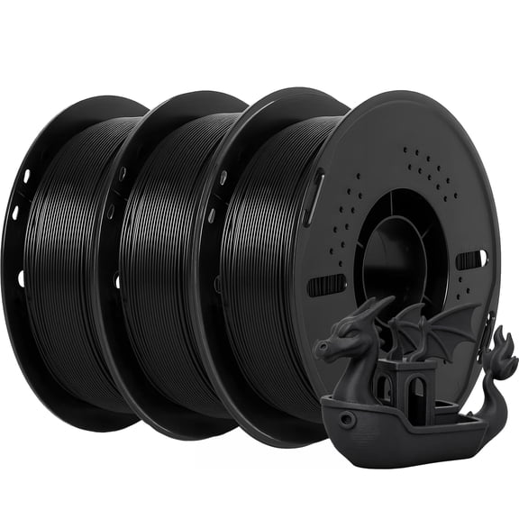 Epelay PLA Plus 3D Printer Filament, 1.75mm, 3 x 1kg Spools, Black, Compatible with Most FDM Printers