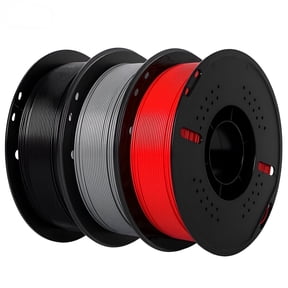 Epelay PLA Plus 3D Printer Filament, 1.75mm, 3 x 1kg Spools, Black, Gray & Red, Compatible with Most FDM Printers