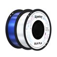 thumbnail image 1 of Epelay Silk PLA Plus 3D Printer Filament, 1.75mm, 2kg Bundle, Silk Blue & Silk White, Compatible with FDM Printers, 1 of 9