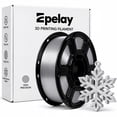 thumbnail image 1 of Epelay Silk PLA Plus 3D Printer Filament 1.75mm, Shiny Silver Finish, 1kg Spool, Strong Layer Adhesion, Smooth & Glossy Prints, Fits Most FDM Printers, 1 of 8