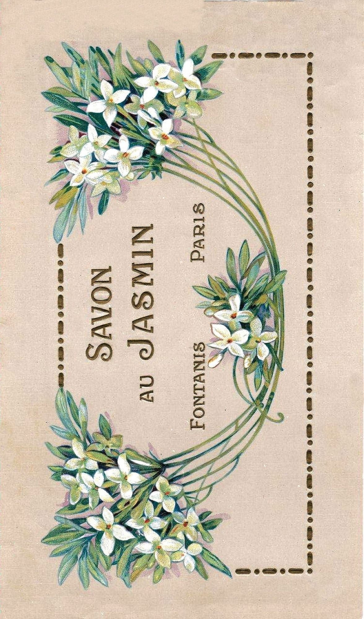 Ephemera Savon au Jasmin soap label Canvas Art - Unknown (18 x 24)