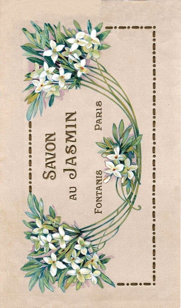 Ephemera Savon au Jasmin soap label Canvas Art - Unknown (24 x 36)