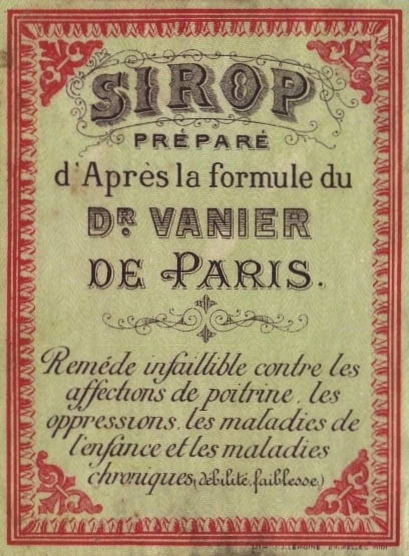 Ephemera Sirop label Canvas Art - Unknown (24 x 36)