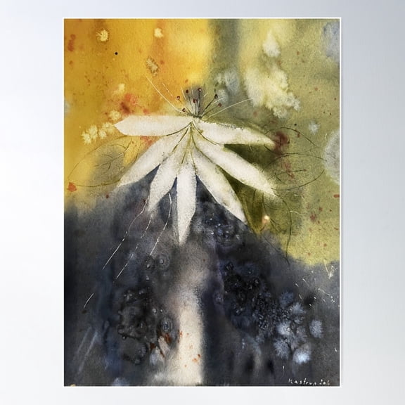 Ephemeral Blooms By M. K. Enge-Renter Poster Wall Art, Modern Wall Decor For Living Room Bedroom, 12x18 UNFRAMED