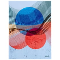 Ephemeral Sunset Washable Cirlces Art Area Rug size 8'x10', Power-loomed, Heavenly Softness with Non-Slipping Backing