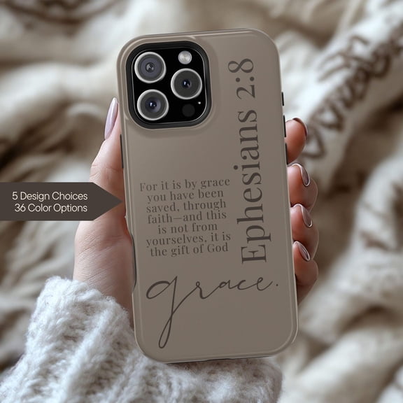 Ephesians 2:8 Grace Bible Verse Christian Faith Phone Case 17 16 15 14 13 12 11 Pro Max