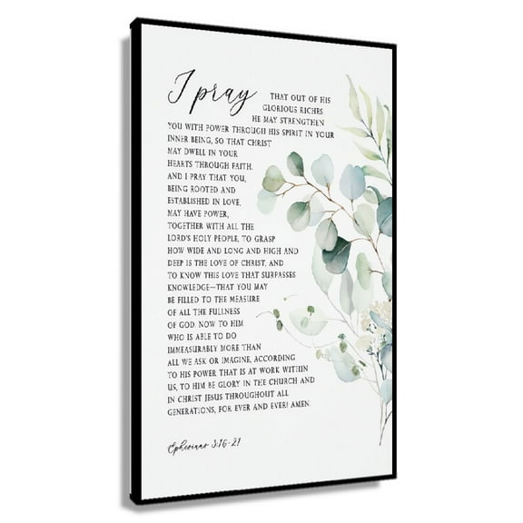 Ephesians 3 16-21 Bible Verse Wall Art, Scripture Print Printable Wall Art, Bible Verse Poster Decoration Canvas Living Room Wall Pictures