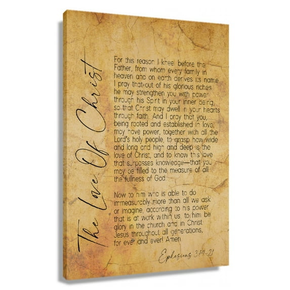 Ephesians 314-21 Bible Scripture Wall Art Bible Poster Canvas Prints for Living Room Giclee Painting for Bedroom Printed Canvas Modern Bathroom Decor