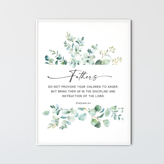 Ephesians 6:4 Bible Verse About Fathers Wall Art Print, Scripture ...