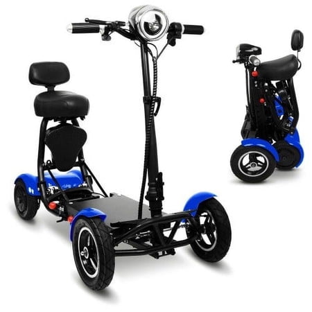 Ephesus S5 | Folding Mobility Scooter for Adults | 4-Wheel and Long Range (Blue)