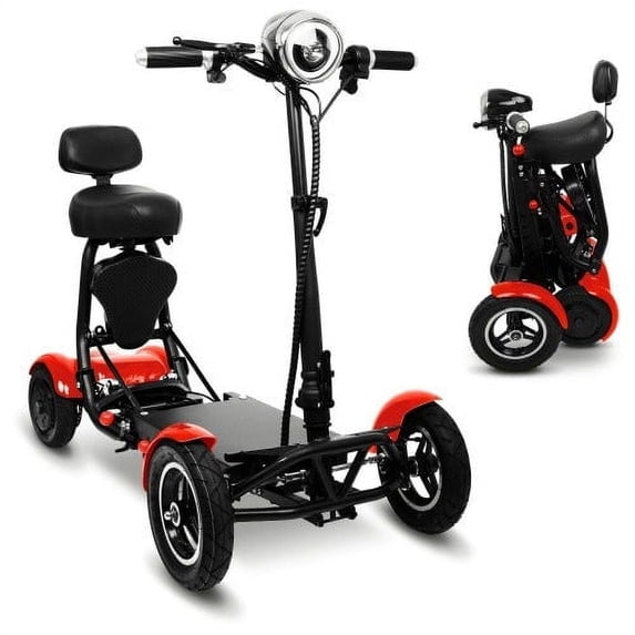 Ephesus S5 | Folding Mobility Scooter for Adults | 4-Wheel and Long Range (Red)