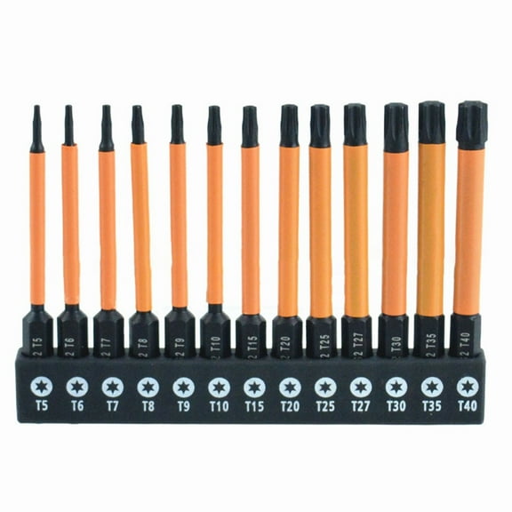 EpheyFIF 13Pcs Screwdriver Bit Star Bits 75mm Magnetic 1/4Inch Hex Shank T5-T40 for Hand Tools Screwdrivers Nutdrivers Accessory In Stock
