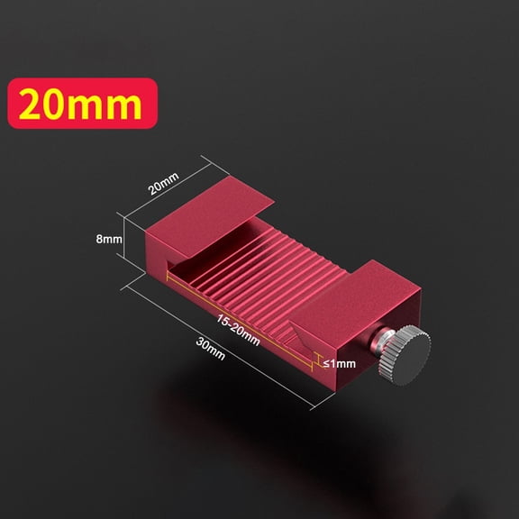EpheyFIF 1Pc Steel Ruler Positioning Block Aluminum Alloy Carpenter Carpentry Square Woodworking Tool Limit Block Measuring Marking Gauge 20mm