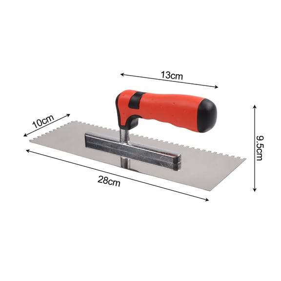 EpheyFIF 1Pc Trowel Front Square Tooth Concrete Trowel for Wall Floor Tiling Installation Pool Trowel Flat Concrete Finishing Trowel Tool 4mm