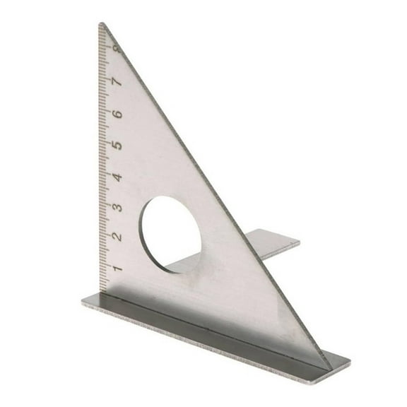EpheyFIF 1Pcs 45 Degree Stainless Steel Triangle Square Ruler Tri Angle Mulit Scriber Tools Metric Gauge Woodworking Measuring Tools