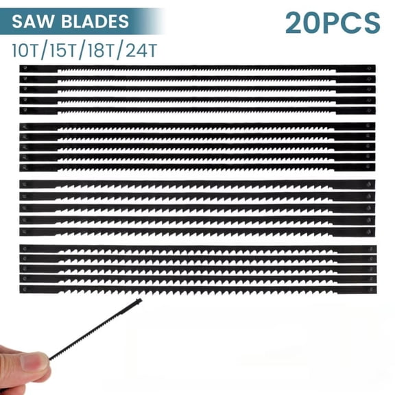 EpheyFIF 20/32/48/60Blades Electric Jigsaw Blade High-Carbon Steel 5-Inch Scroll Saw Blade Set for Precision Cutting Carving Saw Blade 20 Pcs