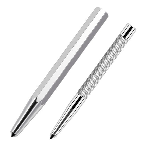 EpheyFIF 2Pcs Carbon Steel Center Punch Locator Fitter Chisel Point Punch Locator Metal Drill Mark Center Punch Fitter'S Chisel Punch