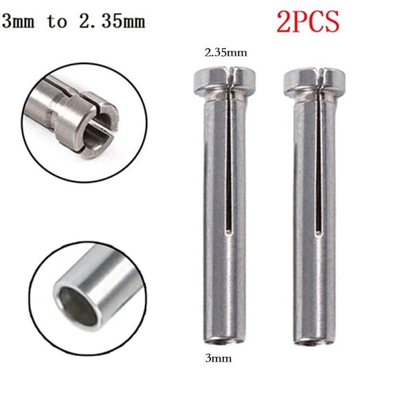 EpheyFIF 2Pcs Electric Drill Accessory 3mm To 2 35mm Shank Collet Adapter Sleeve Clamping Engraving Chuck for Engraving Machine Tools