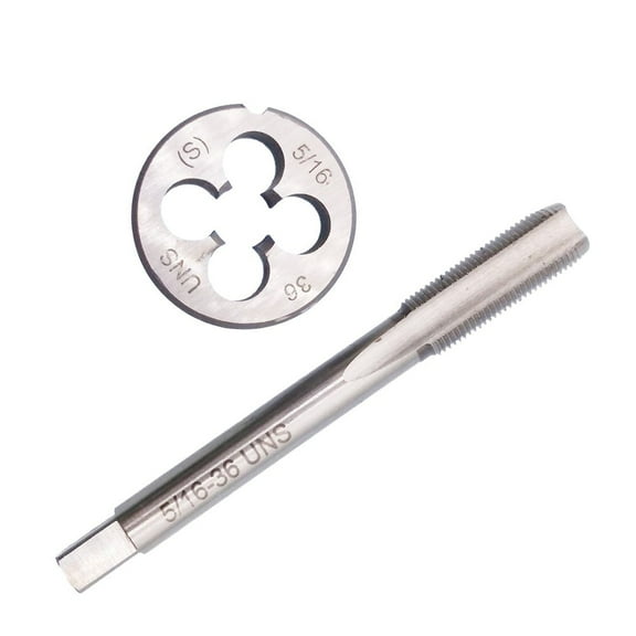 EpheyFIF 2Pcs Hss 5/16-36 Straight Flute Machine Taps Right Hand Pipe Tap and Die for Iron Steel Copper and Aluminum Processing Tools