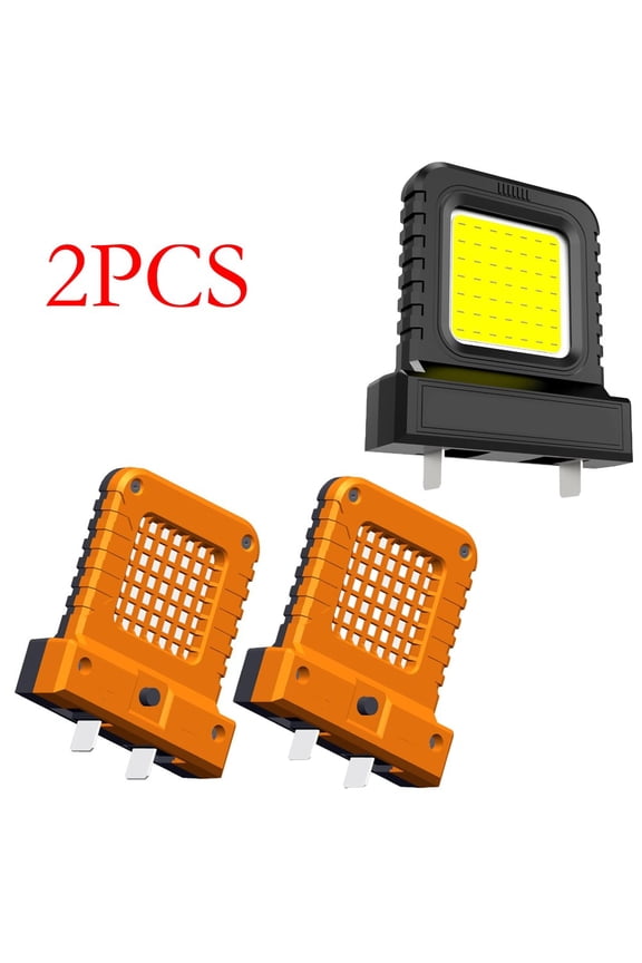 2Pcs Mini Led Flashlight Keychain Light 14W Led Camping Lantern Mini Pocket Work Light Inspection for 21V Battery Orange 2Pcs
