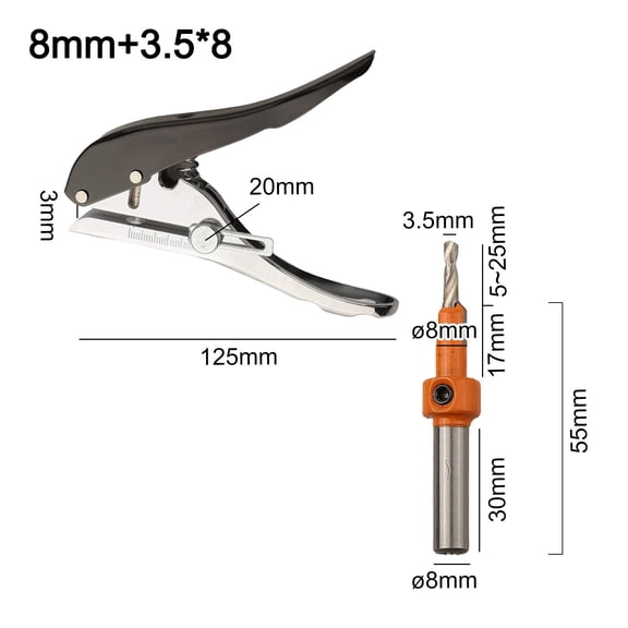 EpheyFIF 2Pcs Plier Card Hole Punch Set 8mm Round Hole Puncher Plier Tools for Plastic Sheet Paper Pvc Abs Opener Nail Hole Masking Plier 3.8×8mm