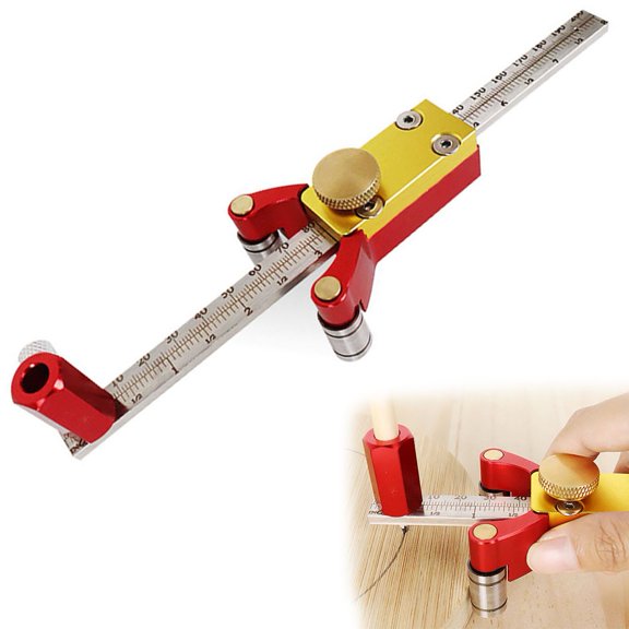 EpheyFIF 3 In 1 Woodworking Marking Gauge Aluminum Alloy Scribe Tool Scriber Parallel Line Drawing Tool for Industrial Drawing