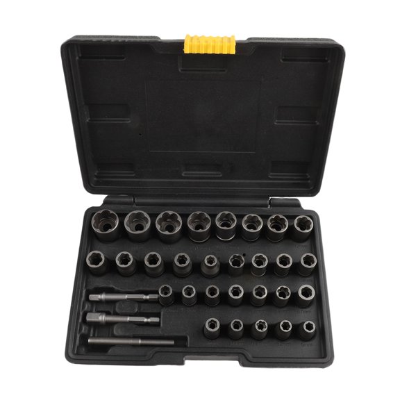 EpheyFIF 32Pcs/Set Broken Head Screw Extractor Bolt Extractor Bolt and Nut Remover with Adapter for Rusted Damaged Bolt Nut Tool Set
