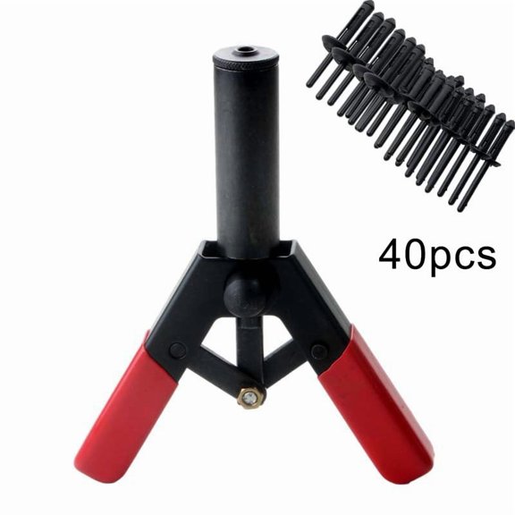 EpheyFIF 41Pcs Quick Set Riveting Tool with 40 Rivets - Perfect for Automotive Diy Red