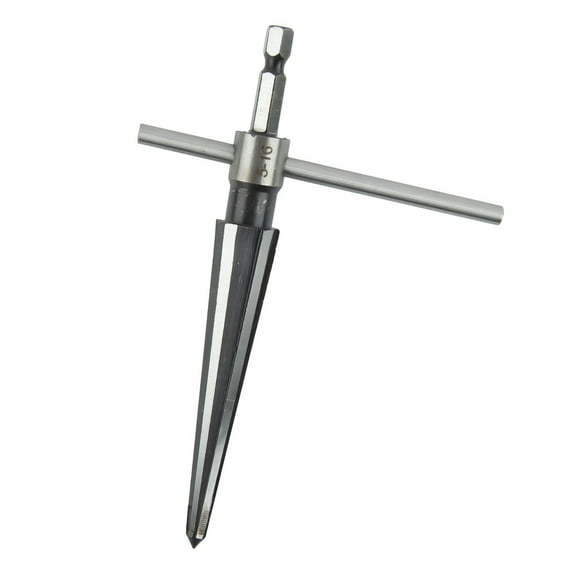 EpheyFIF 5-16mm Hand Held Conical Reamer T-Handle 6-Slot Bevel Drill Tool