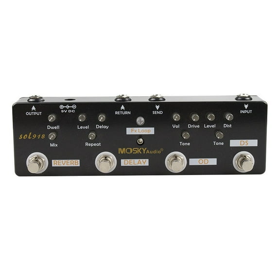 EpheyFIF 5In1 Guitar MultiEffect Pedal Distortion Delay Reverb Overdrive Loop for Electric Guitar Metal Guitar MultiEffects Pedal