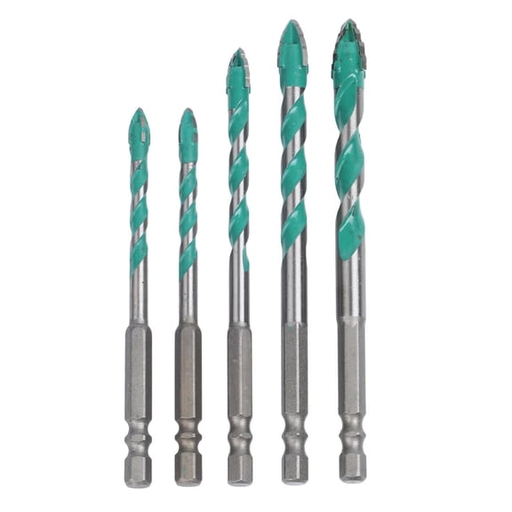 EpheyFIF 5Pcs High Strength Eccentric Drill Bits Four-Edge Sawtooth Carbide Drill Bit for Concrete Tile Ceramic Drywallwood Drilling Tool
